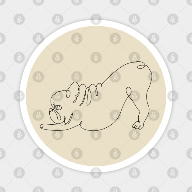 One Line Frenchie Magnet by huebucket